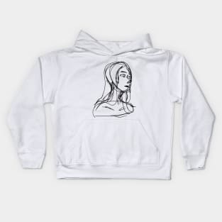 sketchy girl minimalista aesthetic Kids Hoodie